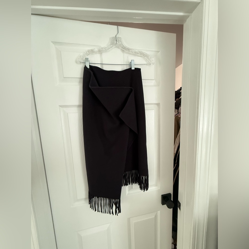 Cos navy wool fringe wrap skirt stunning perfect condition
